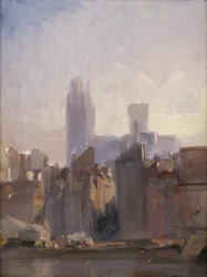 Cathédrale de Rouen, lever de soleil, 1825